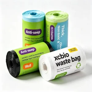 Custom Eco Smell Proof Garbage Bags Heavy Duty Compostable Liners Screen Printing 100% Biodegradable Zero Waste Trash Sacks