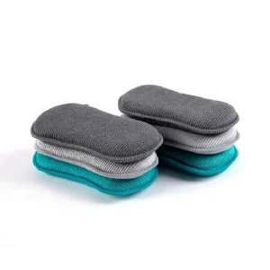 Custom Eco friendly Microfiber Sponge 15x9x2 Cm High Density 250% 500% Water Absorption for Kitchen Dishwashing