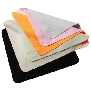 Custom Embossing Logo Round Edge Eyeglasses Cleaning Cloth Embossed Microfiber Sunglass Cleaning Cloth