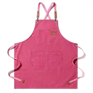 Custom Embroidered Cotton Sleeveless Chef Apron Kitchen Oil Proof Wear Resistant for Restaurant Cafe Use