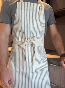 Custom Fashionable Linen Cotton Chef Aprons for Men Women with Large Pockets Aprons Kitchen Chef