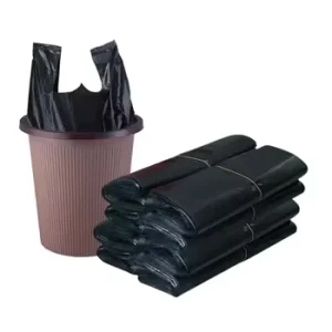 Custom HDPE Waterproof Trash Bags for Outdoor Office Garden Kitchen & Supermarket Use for Garbage & Waste Management