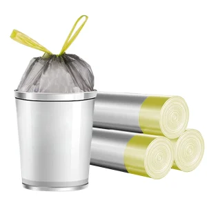 Custom Heavy Duty 4 Gallon Small Drawstring Trash Bags Unscented Plastic Garbage Liners for Bathroom Kitchen Office