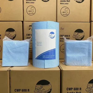 Custom Heavy Duty Multifunctional Blue Disposable Wood Pulp Lint Free Industrial Nonwoven Fabric Wipes Hand Cleaning Cloth Roll