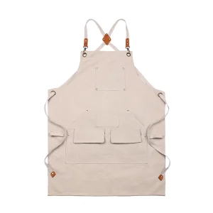 Custom Heavy Duty Oversized Work Apron with Logo Embroidery and Printing for Hairdressing Makeup and Multi Pocket Workwear