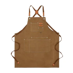 Custom Heavy-Duty Polyester Reusable Bib Aprons with Logo Embroidery and Printing for Catering Gardening Barista Workwear