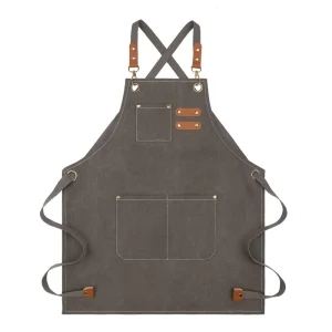 Custom Heavy Duty Washable Children’s Bib Aprons with Adjustable Waist and Multiple Pockets Logo Embroidery for Commercial Use