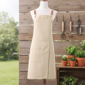 Custom Heavy Duty Waterproof Sleeveless Woodworking Tool Pockets Cooling Use Waxed Canvas Bib Apron