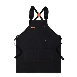 Custom Heavy-duty Cotton Canvas Aprons with Logo Embroidery and Printing for Gardening Bars Bartenders and Airport Workwear