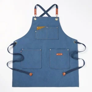 Custom Heavy-duty Sleeveless Cotton Canvas Aprons with Logo Washable for Catering Chefs Restaurant Waiters and Staff Uniforms