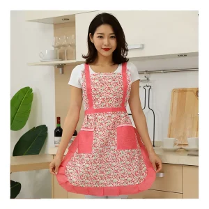 Custom Hebei Model Apron Heavy Duty Sleeveless Waist Sanitary Baking Cooking Printed Dacron with Two Pockets