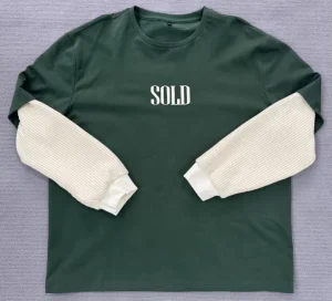 Custom High Quality 100% Cotton Knitted 260 Grams Oversized Double Layer Long Sleeve Men’s T Shirt Vintage Screen Printing