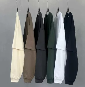 Custom High Quality Men’s Loose Oversized Blank Double Layer Long Sleeve T shirt
