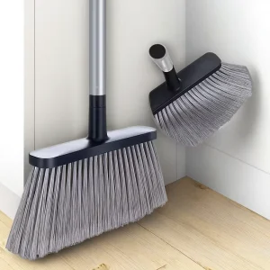 Custom Home Cleaning 2 In 1 Rubber Broom with Stick Broom and Dustpan Set for Home