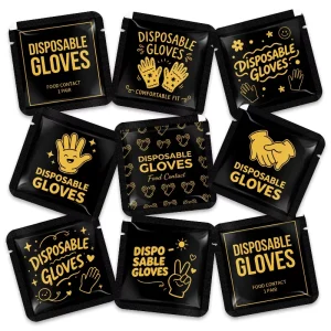 Custom Household Commercial PE Transparent Color Plastic Polyethylene Disposable Gloves Thickened Independent Packaging