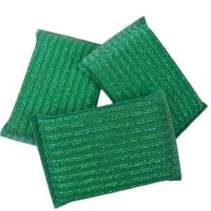 Custom Household Multi functional High Water Absorption Double Side Dish Washing Sponge Green Scouring Pad