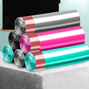 Custom Household Thickened Portable Drawstring Garbage Bags Kitchen Plastic Trash Bags