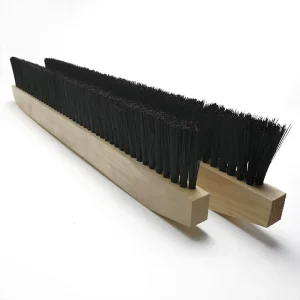 Custom Industrial Dust Brush 24in Black Polypropylene Concrete Broom Deck Scrub Slat Board Coating Equipment