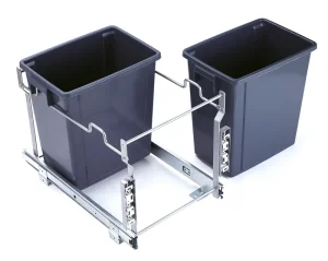 Custom Kitchen Storage Drawer PP Double Food WasteBins Trash Can and Garbage Bin Pull Out Recycle Storage Bucket