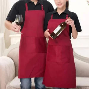 Custom LOGO Cotton Strap Aprons Waterproof Plain Multiple Barber Barista Aprons with Pocket