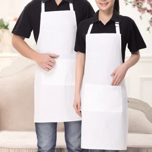 Custom LOGO Water Resistant Adjustable Cotton Waist Cooling Sleeveless Chef Apron with Pockets