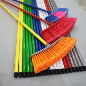 Custom Length Metal Broom Iron Handle with Plastic Brush Less Than 1 Dollar Powder Coated Broom Stick Household Item