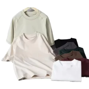 Custom Logo 100% Cotton Knitted 300G Embroidered Streetwear Heavyweight Half Sleeve Oversized Blank T shirts for Unisex