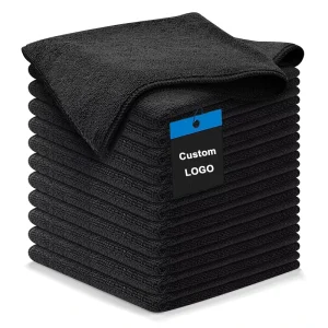 Custom Logo 300GSM 40*40CM Microfiber Cleaning Towels Warp Knitted Polyester Cloths for Kitchen Car Wash Car Detailing