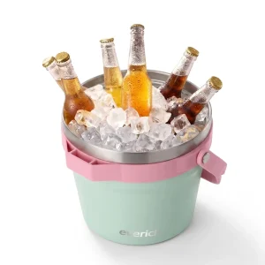 Custom Logo 304 Stainless Steel Ice Bucket 4.2 L Whisky Beer Champagne Ice Bucket With Lid and Tong
