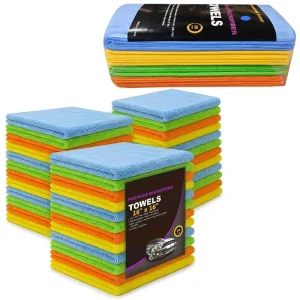 Custom Logo 36 Pcs Pack Microfiber Cloth Quick-Dry 40*40cm Absorbent MicroFibre Wash Detailing Car Kitchen Towel Cleaning Cloth
