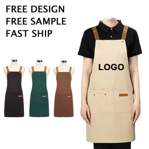 Custom Logo Adjustable Apron Restaurant Work Apron Multi Functional Apron Stain Resistant Work Apron Big Pocket Work Suit