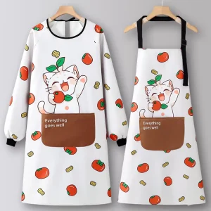Custom Logo Apron Kitchen Household New Style Women’s Oil Proof Waterproof Adult Cooking Cute Overclothes Work Uniform for