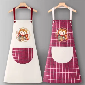 Custom Logo Apron Kitchen home work waterproof oil proof simple cooking work clothes autumn and winter adult cute