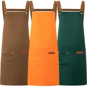 Custom Logo Aprons Waiter Aprons Salon Aprons Cooking Waterproof Aprons Kitchen Aprons with Metal Buckles Adjustable Aprons