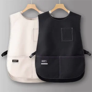 Custom Logo Barbecue Vest Apron Waistcoat Style Canvas Washable Reusable UV Protection Summer Kitchen Use Men