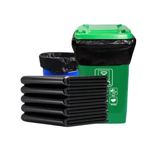 Custom Logo Black PE Garbage Bag Super Big 55 Gallon Folding Packaging Plastic Recycling Trash Compactor for Household Use