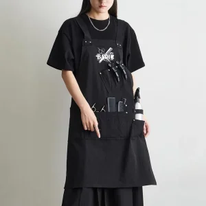 Custom Logo Black Salon Aprons Unisex for Hairdressers Makeup Artists Beauty Professionals