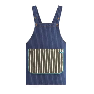 Custom Logo Blue Cute Restaurant Cooking Pockets Fashionable Personalized Denim Jean Apron