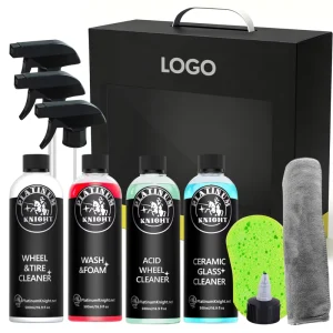 Custom Logo Car Detailing Kit in Color Box OEM ODM Car Care Set with Sponge & Spray Nozzles