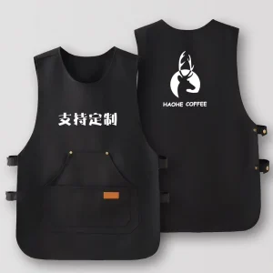 Custom Logo Coffee Shop vest style apron kitchen household breathable work clothes customized catering for work