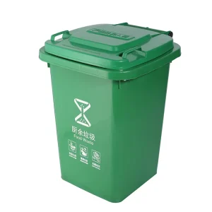 Custom Logo Color and Size Plastic Rubbish Bin Outdoors 50L Public Place Street Green Trash Can