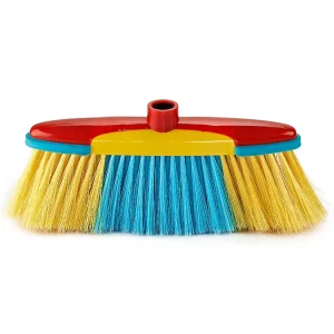 Custom Logo Colorful Plastic Broom Head Floor Sweeping Brush Indoor Outdoor Cleaning Brooms