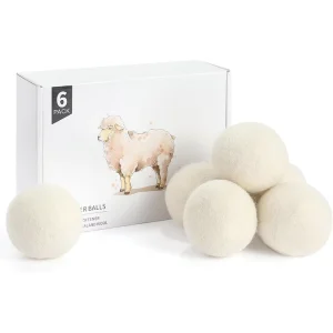Custom Logo Cotton Bag Organic Natural Chemical Free Reusable Laundry Discs 6 Pack 7cm XL New Zealand Wool Dryer Balls