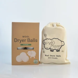 Custom Logo Cotton Bag Organic Natural Chemical Free Reusable Laundry Discs 6-Pack 7cm XL New Zealand Wool Dryer Balls