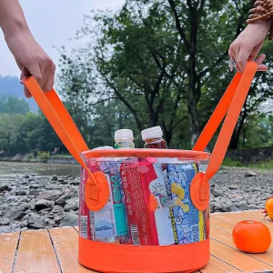 Custom Logo Durable PVC 10L Portable Water Storage Foldable Bucket for Camping Travel Fishing & Outdoor Activities