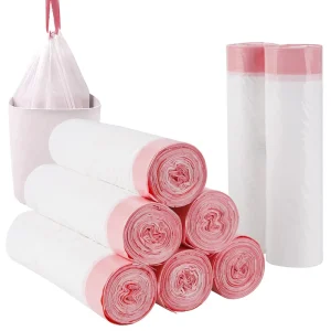 Custom Logo Eco friendly Durable 35L Drawing Garbage Bags HDPE Plastic Trash Bags on Roll
