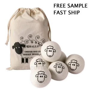 Custom Logo Eco friendly Wool Balls Dryer Balls Laundry Felt Balls Softening Dryer Balls Wool Ball Set