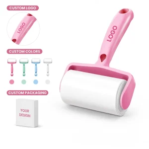 Custom Logo Extra Sticky Lint Roller Pet Hair Remover Replaceable Sticky Paper Roll for Clothes Furniture Carpet