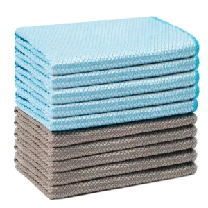 Custom Logo Fish Scale Microfiber Cleaning Cloths for Glasses and Mirrors Made of Durable Nylon & Polyester