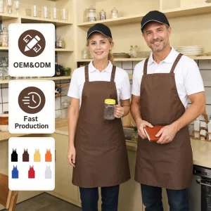 Custom Logo H Style Bib Apron with Pockets Unisex for Home Kitchen Cooking Baking Pastry Making House Cleaning ODM OEM
